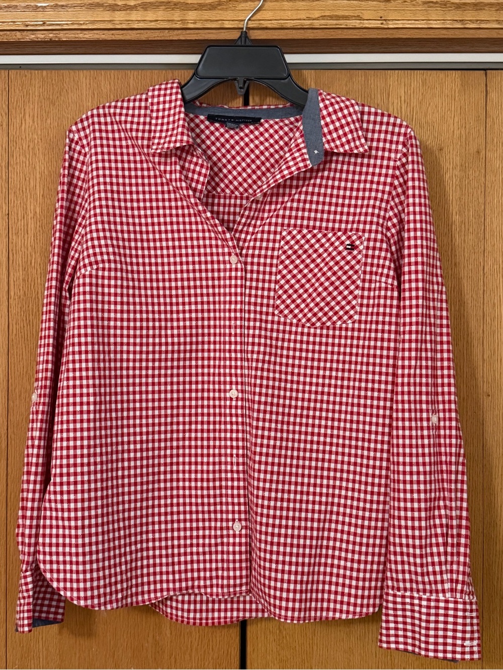 Tommy Hilfiger Red Gingham Button-Up Shirt